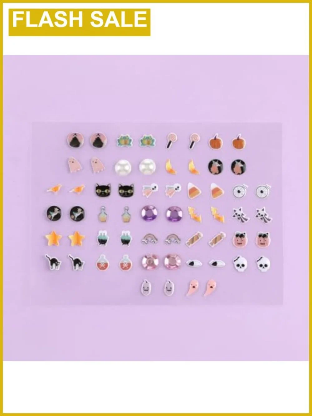 30 Pairs Halloween Stick on Earrings for Kids Girls Boys